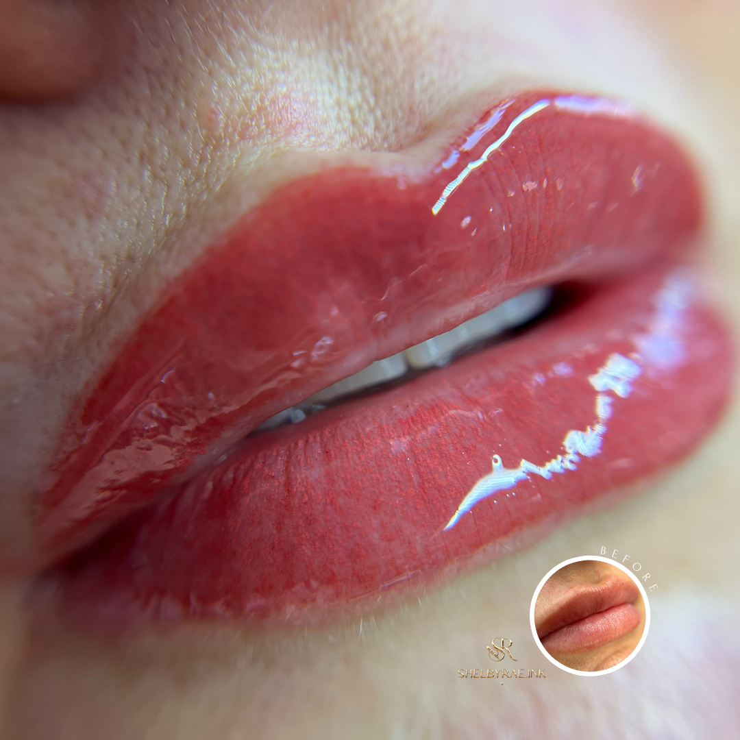 “Enhance your lips with Lip Blushing at Shelbyrae.INK in Rocklin, CA. Enjoy a private, luxury studio experience with soft, natural, and long-lasting permanent lip color.”