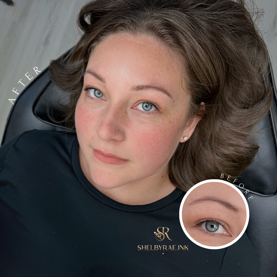 “Enhance your brows with Nano Brows at Shelbyrae.INK in Rocklin, CA. Natural hair strokes for a polished, long-lasting look.”