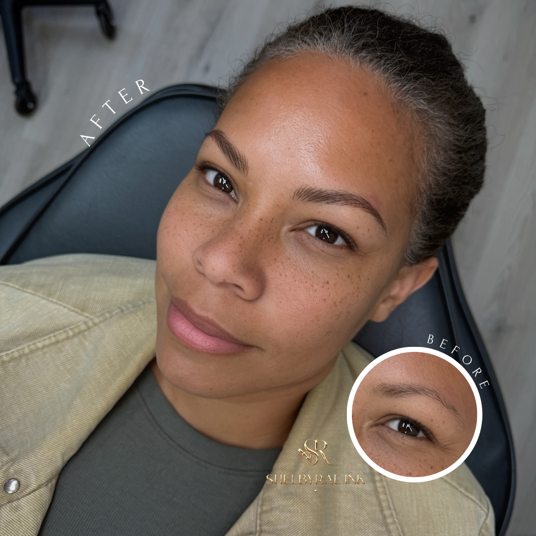 “Get the perfect blend of natural hair strokes and shading with Nano Fusion Brows at Shelbyrae.INK in Rocklin, CA. Long-lasting, flawless brows for every client!”